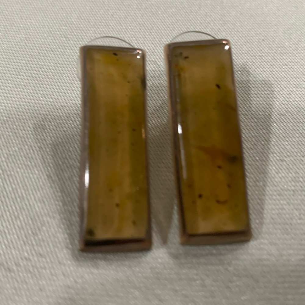 Silver 925 Mexican Topaz Pierced Earrings